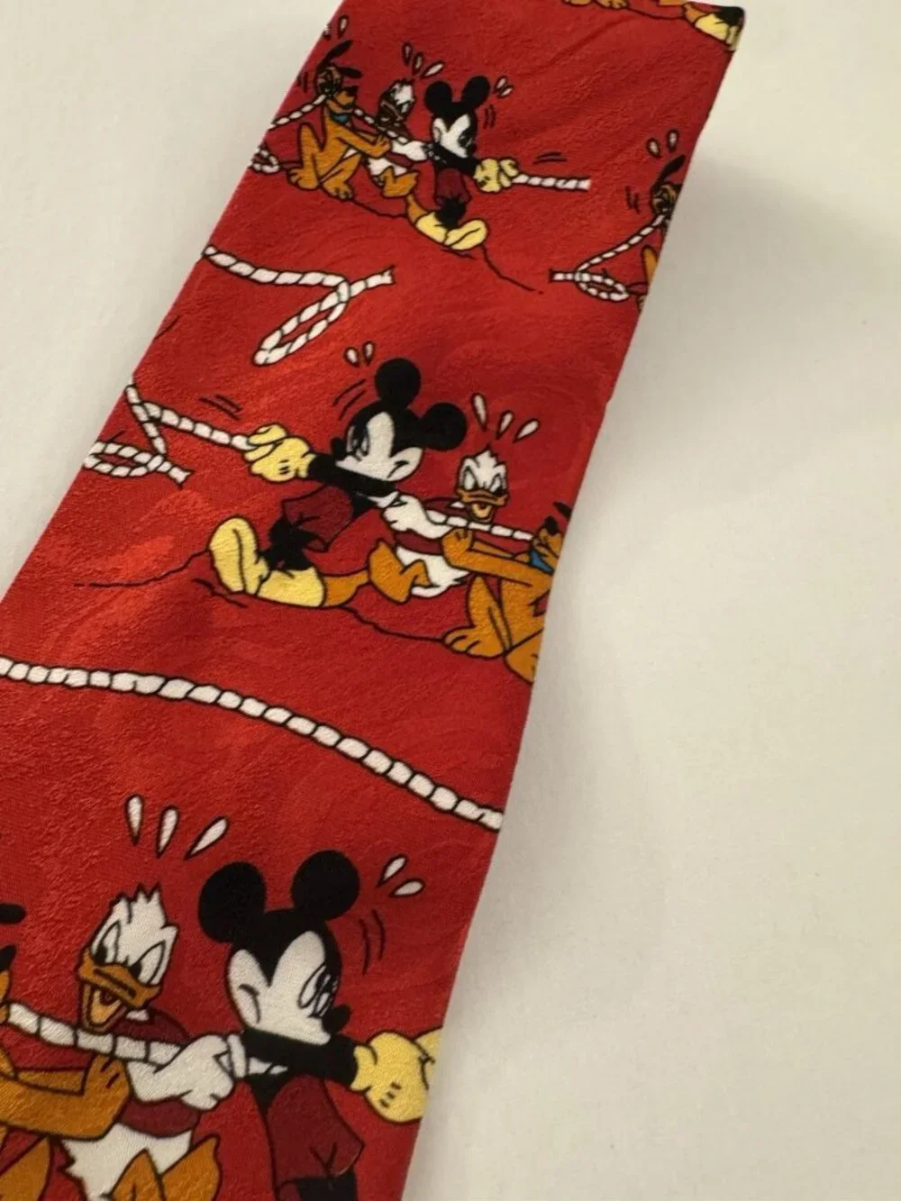 Vintage Mickey Unlimited Pluto Mickey Mouse Rodeo Red Tie OC32